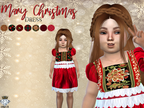 Sims 4 — Mary Christmas Toddler Dress / CHVLR by MadameChvlr — This is Little Mary and she looooves Christmas and want to