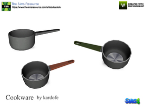 Sims 4 — kardofe_Cookware_Dipper by kardofe — Kitchen saucepan, with the handle in three color options
