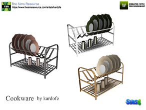 Sims 4 — kardofe_Cookware_dish drainer 2 by kardofe — Dish drainer with plates and glasses, in three color options