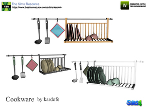 Sims 4 — kardofe_Cookware_Dish drainer by kardofe — Bar for the wall of the kitchen, with different elements, drainer,