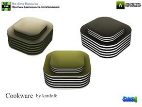 Sims 4 — kardofe_Cookware_Dishes by kardofe — Group of two sizes of stacked plates, in three different color options