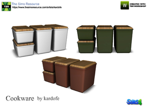 Sims 4 — kardofe_Cookware_Lunch boxes by kardofe — Group of four stacked lunch boxes, in three different color options