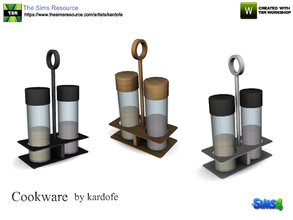 Sims 4 — kardofe_Cookware_Oil and vinegar by kardofe — Set of cruet and oil, in glass and metal. in three color options