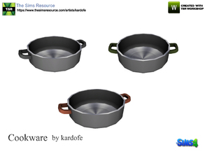 Sims 4 — kardofe_Cookware_Saucepan by kardofe —  Saucepan with handles in three color options