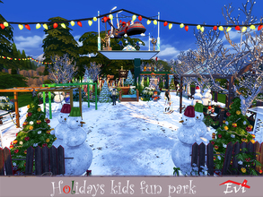 Sims 4 — Holidays kids fun park by evi — A thematic park to keep your sims kids happy during these holidays. Have fun