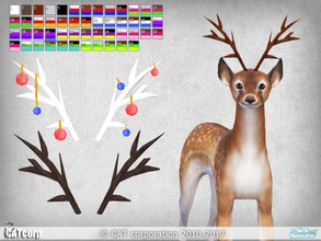 Sims 4 — Horns for dogs by CATcorp by CATcorp — 5 horn colors 50 recolors Recolors contains 9 Christmas decorations