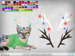 Sims 4 — Horns for cats by CATcorp by CATcorp — 5 horn colors 50 recolors Recolors contains 9 Christmas decorations