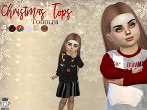 Sims 4 — Toddler Christmas Tops  / CHVLR by MadameChvlr — Toddler Christmas Tops in 6 different Designs. Christmas