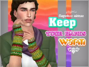 Sims 4 — KYHW - male mittens by WistfulCastle — Keep your hands warm - mens fingerless mittens with detailed new mesh.