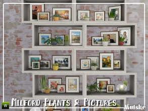 Sims 4 — Milford Plants and Pictures by Mutske — This set contains a lot of clutter to fill your roomdividers are others