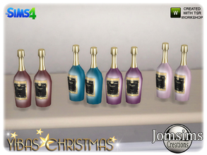 Sims 4 — yibas christmas dining champagne bottles by jomsims — yibas christmas dining champagne bottles