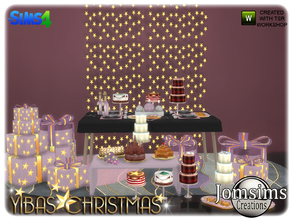 Sims 4 — Yibas christmas deco set by jomsims — and because christmas without gluttony, would not be christmas. and here