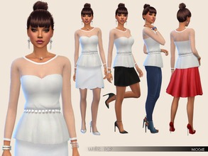 Sims 4 — WhiteTop by Paogae — Elegant white top with lace and jewel-belt, perfect to combine in a thousand ways, to