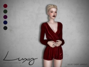 Sims 4 — Velvet Short Jumpsuit by LuxySims3 — Hey! Luxy updating! New jumpsuit for females :D 5 Swatches MESH INCLUDED