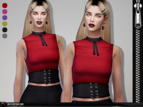 Sims 4 — MFS Gabriella Belted Top by MissFortune — New Mesh - Standalone - 6 Colors - Custom thumbnail