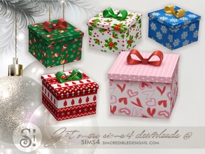 Sims 4 — Happy Holidays - Gift cube by SIMcredible! — by SIMcredibledesigns.com available at TSR 5 colors variations
