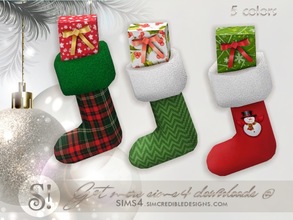 Sims 4 — Happy Holidays - Christmas Stocking by SIMcredible! — by SIMcredibledesigns.com available at TSR 5 colors