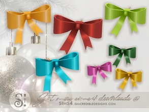 Sims 4 — Happy Holidays - Wall ribbon bow by SIMcredible! — by SIMcredibledesigns.com available at TSR 7 colors