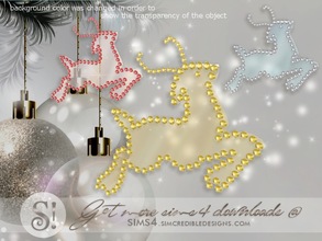 Sims 4 — Happy Holidays - Wall Reindeer by SIMcredible! — by SIMcredibledesigns.com available at TSR 3 colors variations