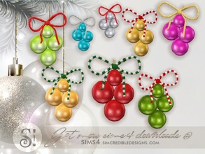 Sims 4 — Happy Holidays - wall spheres ornament by SIMcredible! — by SIMcredibledesigns.com available at TSR 8 colors
