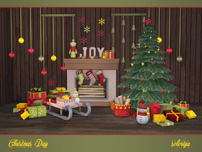 Sims 4 — Christmas Day by soloriya — Christmas decorative set. Has 3 color palettes and 3-6 color variations for each