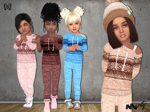 Sims 4 — MP Toddler Off Shoulder Sweaters + Pants by MartyP — For toddler girls. A full outfit, top and pants ~For