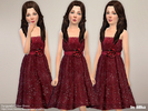 Sims 4 — Burgundy Glitter Dress NEEDS Holiday Celebration (origin) by lillka — Burgundy Glitter Dress for Girls New item