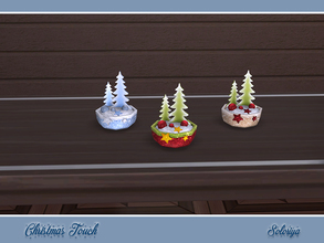 Sims 4 — Christmas Touch. Pine Trees in a Bowl by soloriya — Pine trees in a bowl with three decorative accessories and