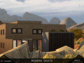 Sims 4 — Modern Oasis by -Merci- — Modern Oasis is a house that stands out with its modern architecture. You will have a