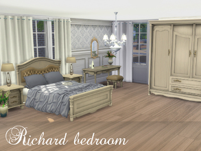 Sims 4 — Richard bedroom by spacesims — This elegant master bedroom features high quality furnishings with the tufted bed