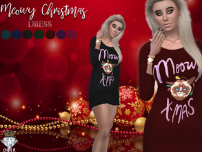 Sims 4 — Meowy Christmas Dress / CHVLR by MadameChvlr — in 7 different Colors. Christmas Edition If you want to know from