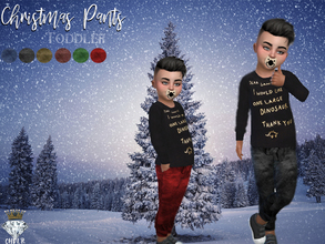 Sims 4 — Toddler Christmas Pants  / CHVLR by MadameChvlr — in 6 different Colors. Christmas Edition If you want to know