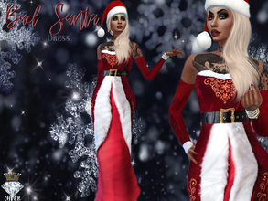 Sims 4 — Bad Santa Dress / CHVLR by MadameChvlr — in 2 different Variations. Christmas Edition Santa Hat is from here: