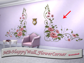 Sims 4 — MB-HappyWall_FlowerCorner by matomibotaki — MB-HappyWall_FlowerCorner, lovely floral wall tatoo to make your