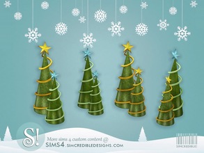 Sims 4 — Estrela Cone Christmas Trees by SIMcredible! — by SIMcredibledesigns.com available at TSR 2 colors in 4