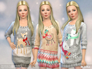 Sims 4 — Christmas Sweater Dress 02 by lillka — New item / 3 styles I hope you like it :)