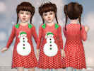 Sims 4 — Christmas Snowman Dress [NEEDS TODDLER STUFF] by lillka — Christmas Snowman Dress New item / one style I hope