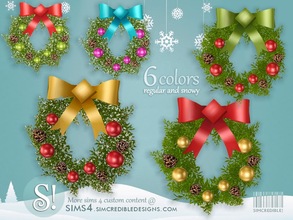 Sims 4 — Estrela Wreath by SIMcredible! — by SIMcredibledesigns.com available at TSR 6 colors in 12 variations