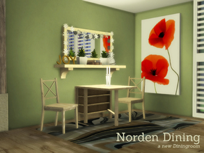 Sims 4 — Norden Dining by Angela — Norden Diningset! New wooden diningroom that contains the following items: Table,