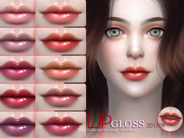 Sims 4 — S-Club LL ts4 Lip 201709 by S-Club — Crystal lipstick 22 colors for female, enjoy, thank you.