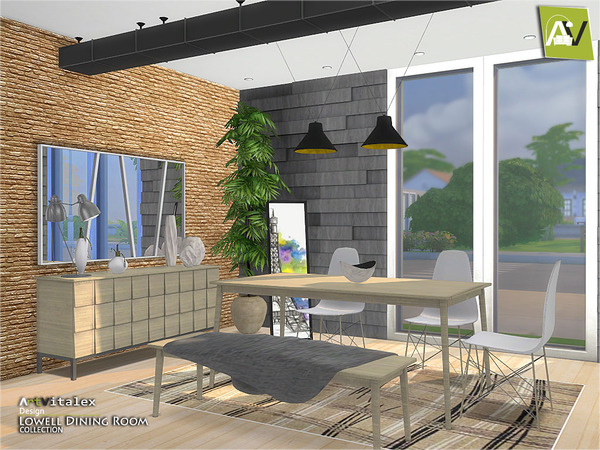 Sims 4 — Lowell Dining Room by ArtVitalex — - Lowell Dining Room - ArtVitalex@TSR, Dec 2017 - All objects three has a