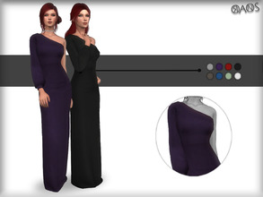 Sims 4 — Off Shoulder Maxi Dress by OranosTR — A new dress for female. ^_^ - New Mesh - 8 color - Cas thumbnail