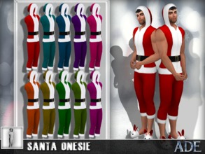 Sims 4 — Ade - Santa Onesie by Ade_Darma — New Mesh 10 Colors Works With Sliders and Morph if you want to make the hair