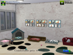 Sims 4 — kardofe_Comfortable pets by kardofe — Five different beds for our small pets, in different styles and colors to