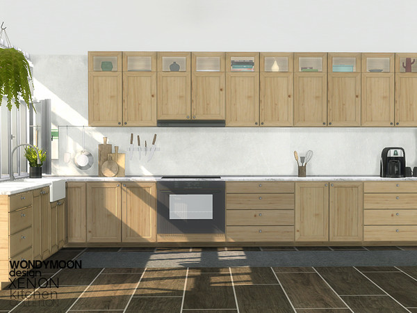 Sims 4 — Xenon Kitchen by wondymoon — - Xenon Kitchen - Wondymoon|TSR - Creations'2017 - Set Contains -2 Counters -Stove