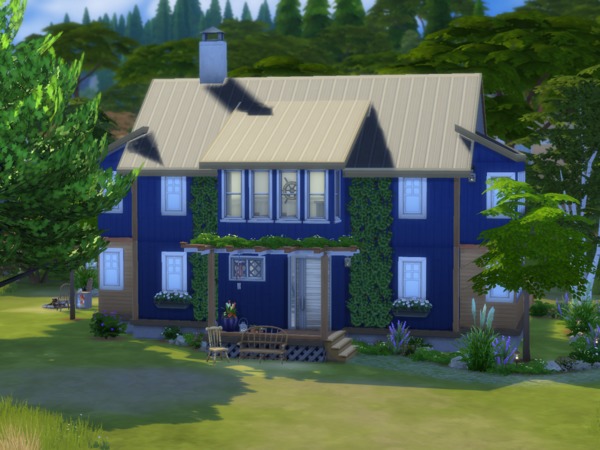 Sims 4 — The Kingfisher (no CC) by Suanin — The Kingfisher is a charming waterfront home with a bohemian feel to it. It