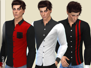 Sims 4 — Christmas shirts by Birba32 — A set of 7 shirts with long sleeves for man in the colour of Christmas ... or not.