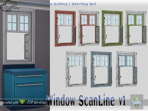 Sims 4 — WindowSet ScanLine Counter 1x1 v1 ceiling open R by BuffSumm — Part of the *Window Set ScanLine* Created by