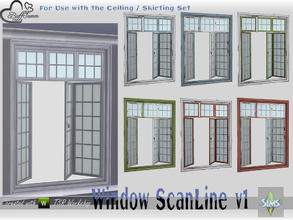 Sims 4 — WindowSet ScanLine Full 2x1 ceiling open R by BuffSumm — Part of the *Window Set ScanLine* Created by BuffSumm @