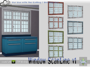 Sims 4 — WindowSet ScanLine Counter 2x1 ceiling R by BuffSumm — Part of the *Window Set ScanLine* Created by BuffSumm @